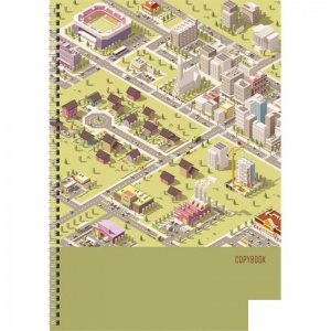 Тетрадь общая 96л, А4 Канц-Эксмо "Проект города" (клетка, спираль, картон)