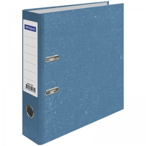 Папка с арочным механизмом OfficeSpace (70мм, А4, картон "под мрамор") синяя (242575), 10шт.