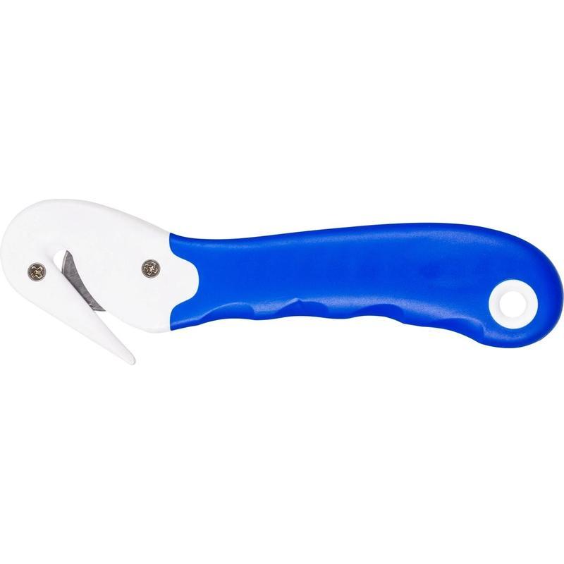 Нож канцелярский для коробок и шпагатов (безопасный) синий
