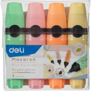 Набор маркеров-текстовыделителей Deli Macaron (1-5 мм, 4 цвета) 4шт.