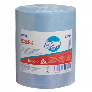 Протирочный материал в рулонах Kimberly-Clark Wypall x60 8371, нетканый, голубой, 190м в рулоне