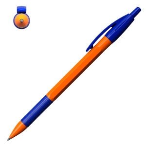 Ручка шариковая автоматическая Erich Krause R-301 Orange (0.5мм, синий цвет чернил) (46762)