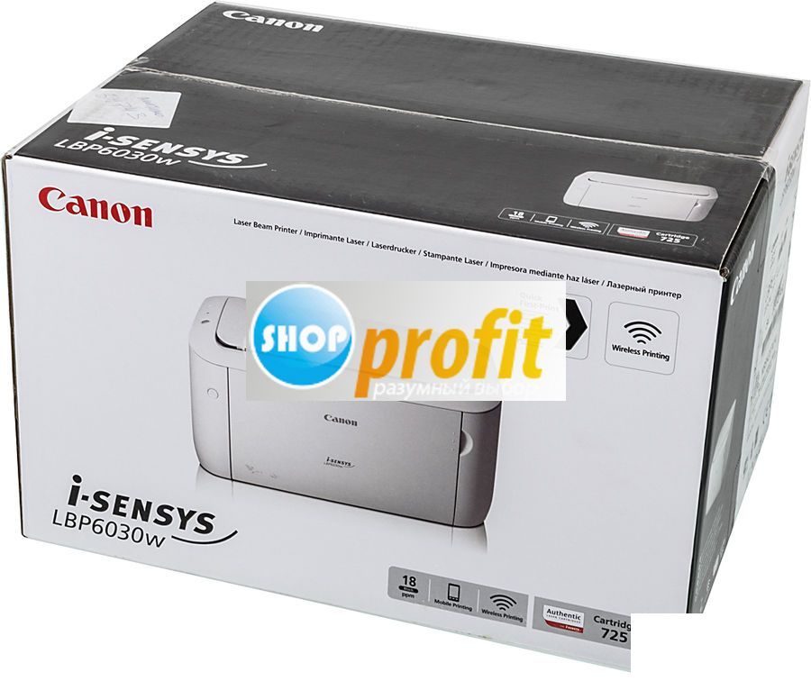 Принтер лазерный монохромный Canon i-Sensys LBP6030w, белый, USB (8468B002)