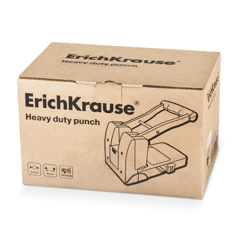 Дырокол мощный Erich Krause (до 100 листов, 2 отверстия), металл, резиновая накладка, черный (21892)