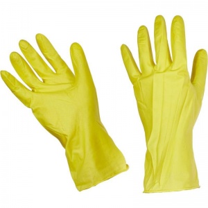 Перчатки латексные Household Gloves, с хлопковым напылением, размер 8 (М), 1 пара, 12 уп.