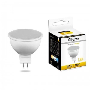 Лампа светодиодная Feron (9Вт, G5.3, рефлектор) теплый белый, 1шт.