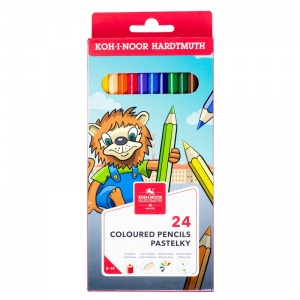 Карандаши цветные 24 цвета Koh-I-Noor Lion (L=175мм, d=2.8мм, 6гр), картон (3554024034KS)