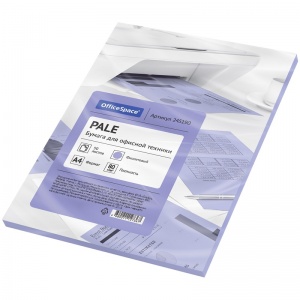 Бумага цветная А4 OfficeSpace пастель фиолетовая, 80 г/кв.м, 50 листов (245190)