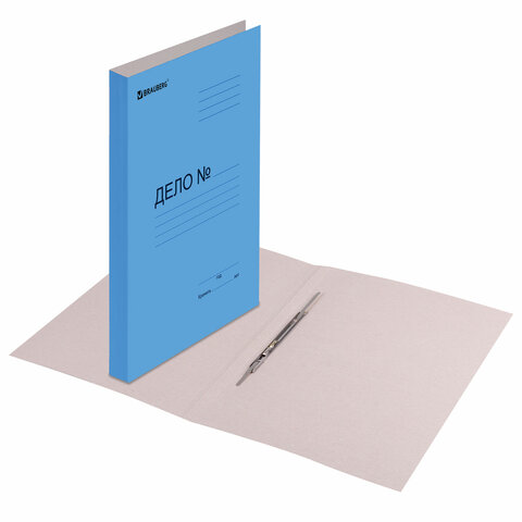Папка-скоросшиватель Brauberg (А4, до 200л., 360 г/м2, картон мелованный) синяя (121518), 25шт.