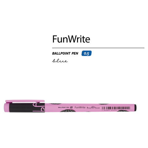Ручка шариковая Bruno Visconti FunWrite &quot;Ягоды Графика. Ежевика&quot; (0.38мм, синий цвет чернил) 24шт. (20-0212/97)