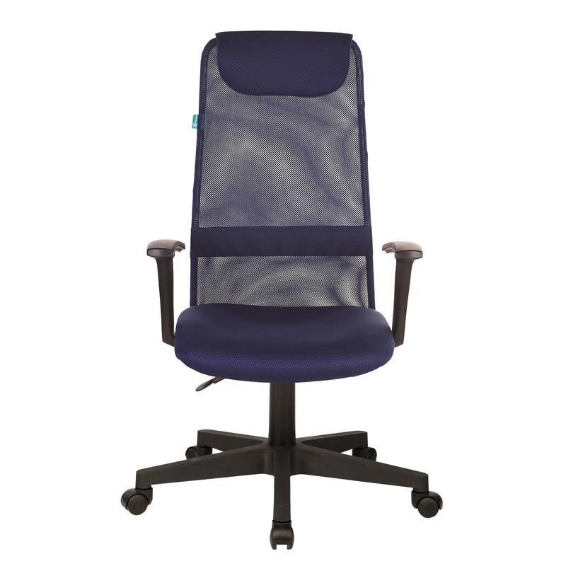 Кресло руководителя Бюрократ KB-8 DB, сетка/ткань синяя, пластик