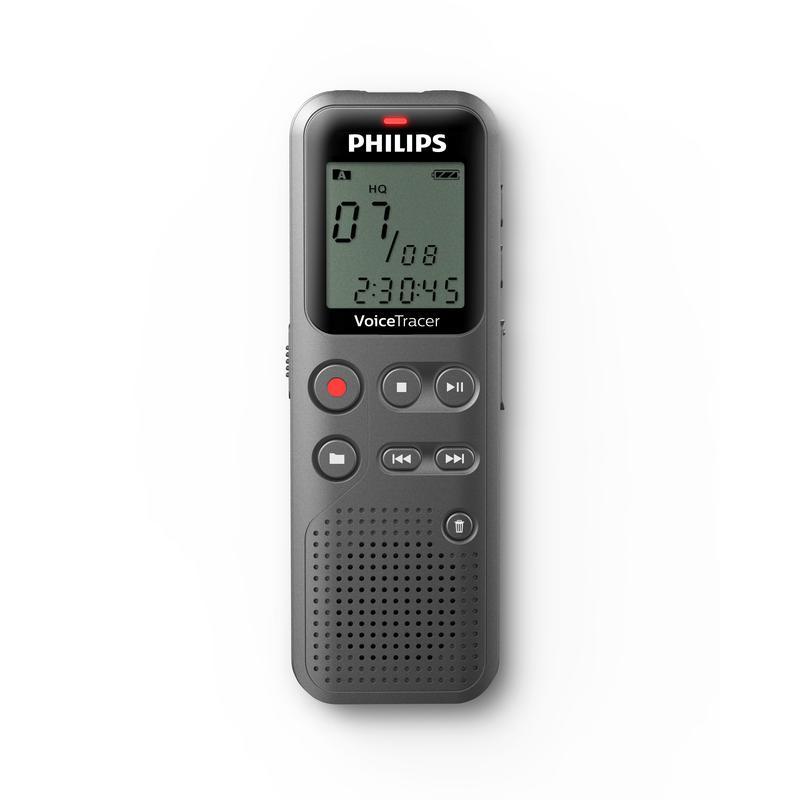 Диктофон цифровой Philips DVT1110, 4Gb, серый