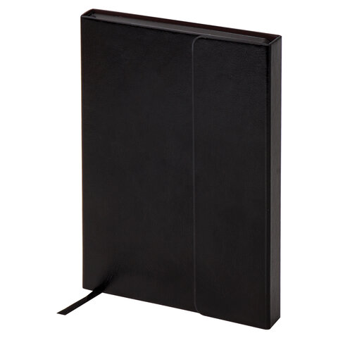 Ежедневник недатированный А5 Galant Black (160 листов) обложка кожзам, черная под гладкую кожу, магнитный клапан (126272)