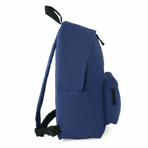 Рюкзак молодежный Brauberg, сити-формат (410х320х140мм) однотонный, синий (225373)