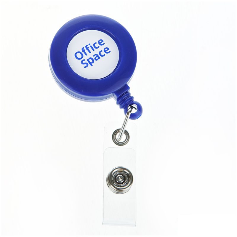 Рулетка для бейджей OfficeSpace, клип (шнур 0.75м, петелька, синий) блистер, 1шт. (284662)