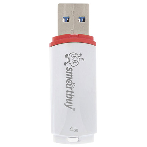 Флэш-диск USB 4Gb SmartBuy Crown, белый (SB4GBCRW-W), 180шт.