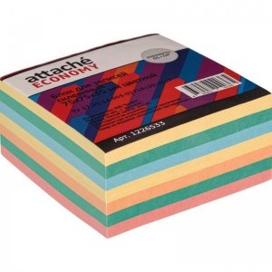 Блок-кубик для записей Attache Economy, 75x75x35мм, разноцветный, на склейке