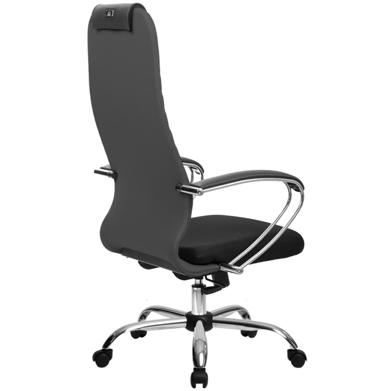 Кресло руководителя Metta SU-BK-10 CH, ткань-сетка темно-серая №21, хром (z308964865 + z302686152)