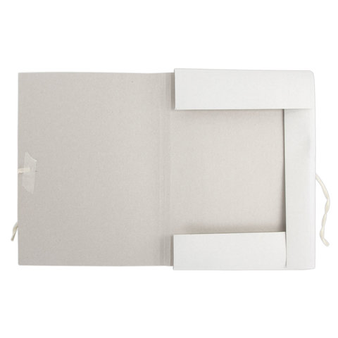 Папка с завязками картонная Brauberg (А4, 440 г/м2, на 200л., картон немелованный) белая, 1шт.