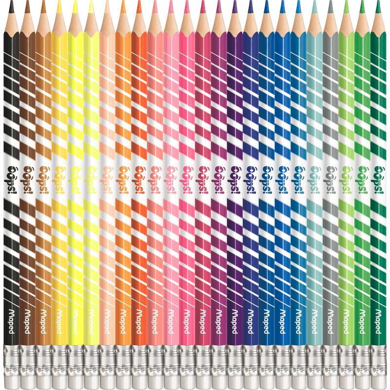 Карандаши цветные 24 цвета Maped Color'Peps Oops (L=187мм, d=2.9мм, 3гр, c ластиком) (832824)
