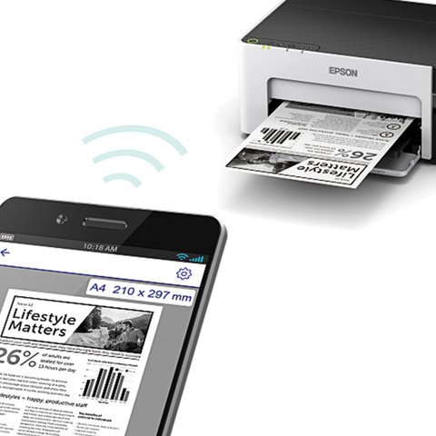 Принтер струйный Epson M1120, черный/серый, Wi-Fi (C11CG96405)