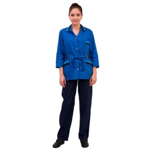 Униформа Костюм женский «Дарина» куртка/брюки, васильковый/синий (размер 56-58, рост 158-164)