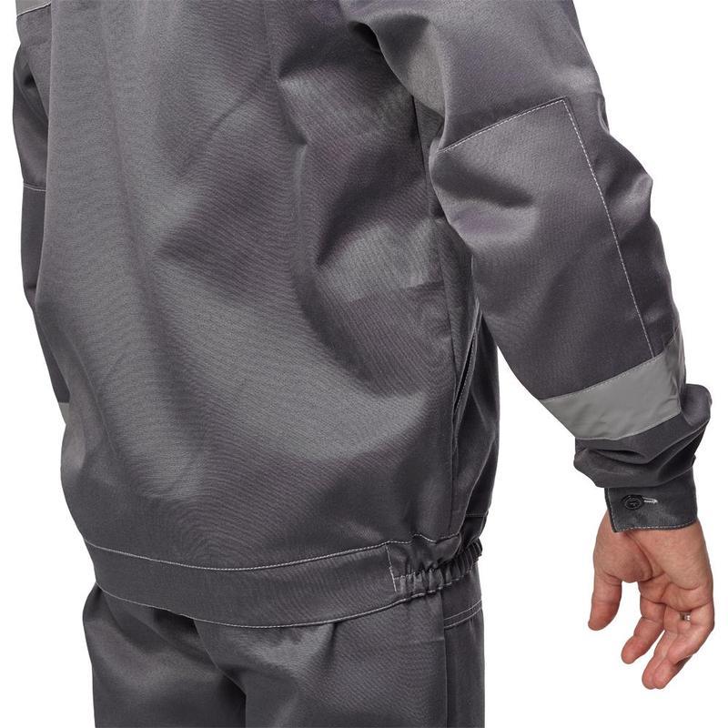 Спец.одежда летняя Костюм мужской л22-КПК, куртка/полукомбинезон с СОП, темно-серый/светло-серый (размер 52-54, рост 158-164)
