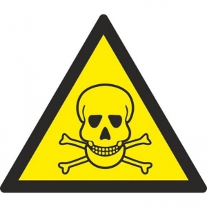 Знак предупреждающий ГАСЗНАК W03 Опасно. Ядовитые вещества (пленка ПВХ, 200х200мм) 1шт.