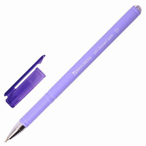 Ручка шариковая Brauberg Fruity Pastel (0.35мм, синий цвет чернил, масляная основа, soft touch) 24шт. (OBP322)