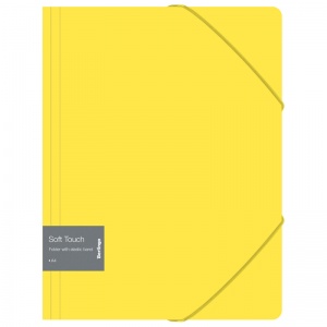 Папка на резинках пластиковая Berlingo Soft Touch (А4, 600мкм, до 300 листов) желтая (FB4_A4984), 72шт.