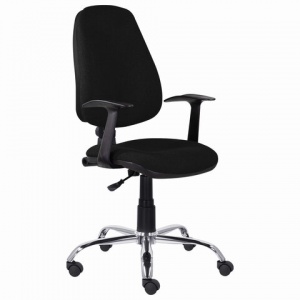 Кресло офисное Brabix "Comfort MG-322", регулируемая эргономичная спинка, ткань черная