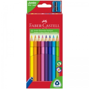 Карандаши цветные 10 цветов Faber-Castell Junior Grip (3гр + точилка) картонная упаковка (116510)