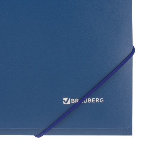 Папка на резинках пластиковая Brauberg стандарт (А4, 500мкм, до 300 листов) синий (221623), 10шт.