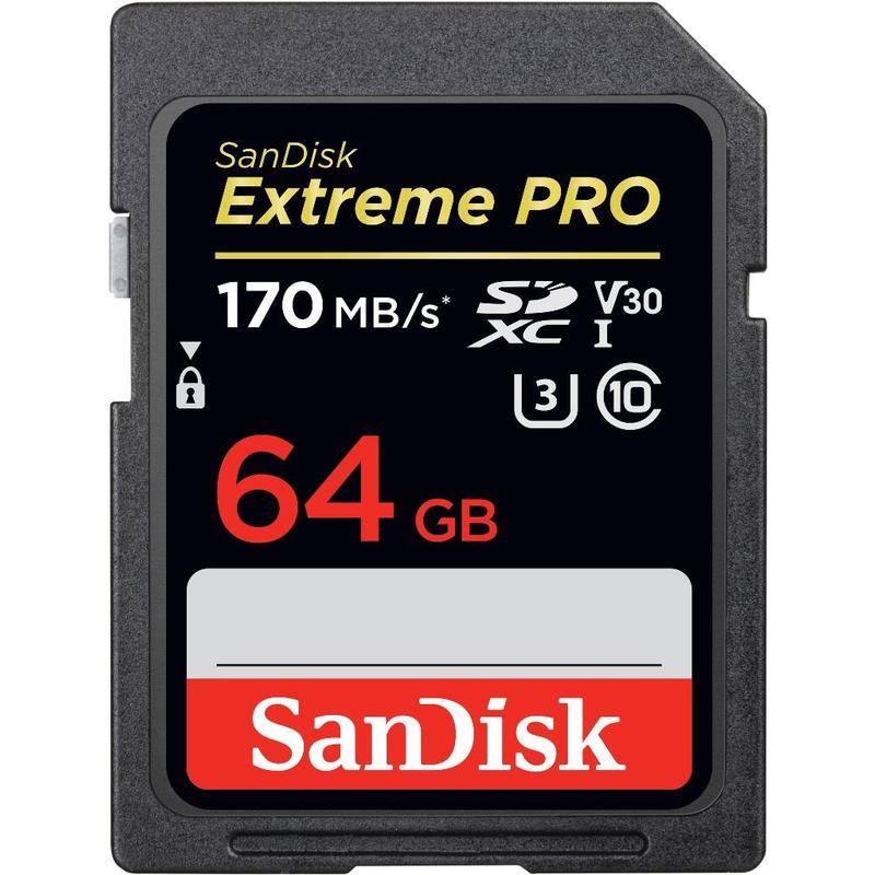 Карта памяти SDXC SanDisk Extreme PRO 64Gb, Class 10 (SDSDXXY-064G-GN4IN)