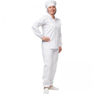 Униформа Куртка для пищевого производства женская у17-КУ, белая (размер 48-50, рост 158-164)