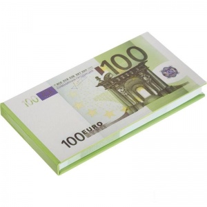 Блокнот подарочный отрывной "100 евро", 155x75мм