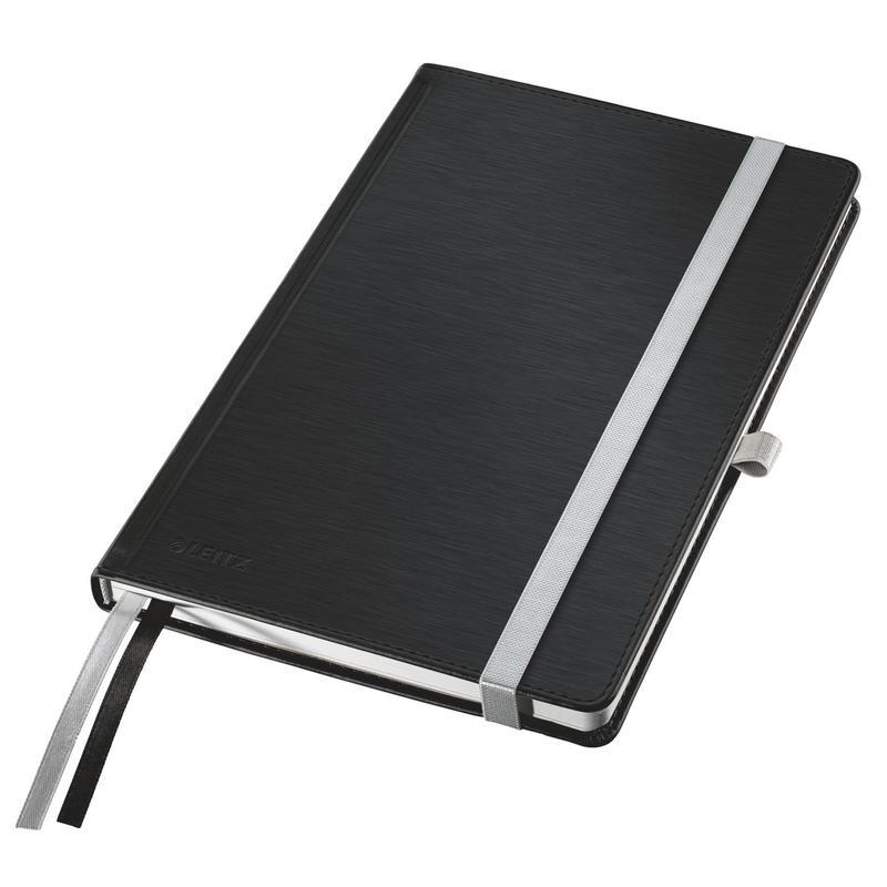 Бизнес-тетрадь А5 Leitz Style, 80 листов, клетка, черная, книжный переплет (44860094)
