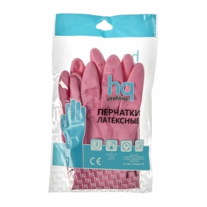 Перчатки защитные латексные Hq Profiline КЩС, сверхпрочные, розовые, размер 10 (XL), 1 пара (73588)