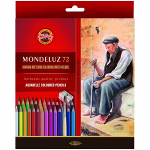 Карандаши акварельные 72 цвета Koh-I-Noor Mondeluz Old Man (заточенные, кисть+точилка) картон (3714072003KZ)