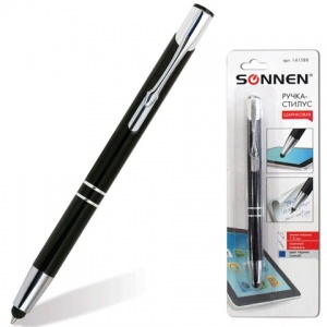 Многофункциональная ручка-стилус Sonnen (1мм, синий цвет чернил) блистер (141588)