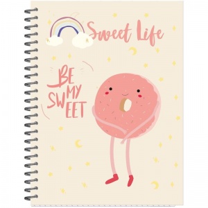 Бизнес-тетрадь А5 Attache Selection Sweet Life Пончик, 96 листов, клетка, разноцветная (145x203мм)