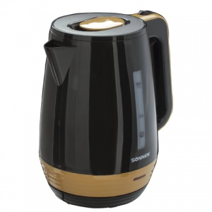 Чайник электрический Sonnen KT-1776, 2200Вт, черный/оранжевый (453418)