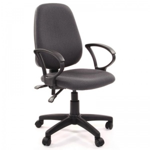 Кресло офисное Easy Chair 318 AL, ткань серая, пластик