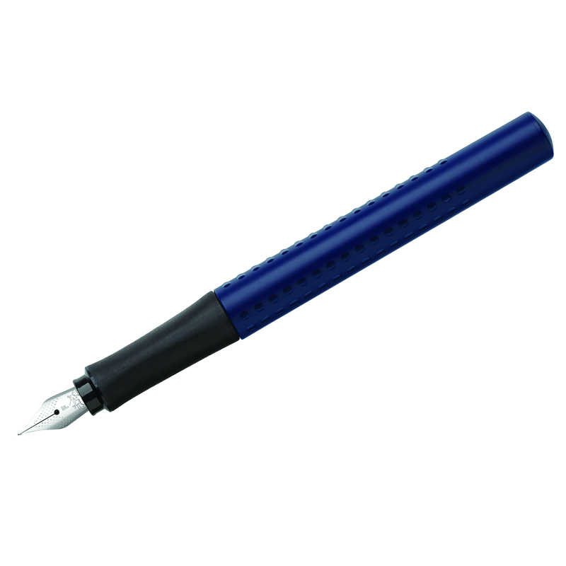 Ручка перьевая Faber-Castell Grip 2011, синяя, F=0,6мм, трехгранная, синий корпус (140806)