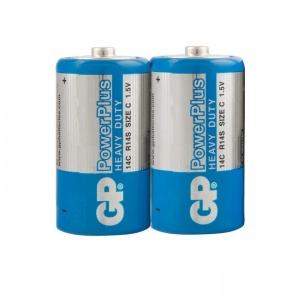 Батарейка GP PowerPlus C/R14 (1.5 В) солевая (эконом, 2шт.) (GP 14CEBRA-2S2)