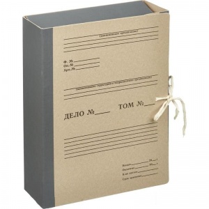 Папка архивная с завязками Attache (А4, корешок 80мм, 4 завязки, картон/бумвинил) серая