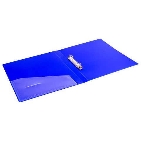 Папка на 2-х кольцах Brauberg Neon (А4, корешок 25мм, внутренний карман, до 120л.) неоновая синяя (227459)