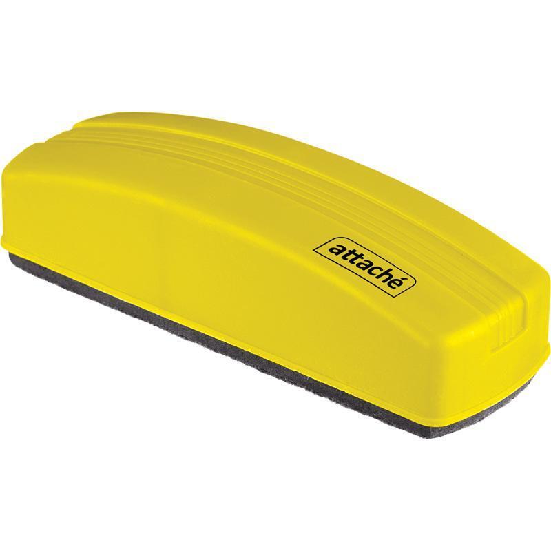 Губка-стиратель для маркерных досок Attache (160x55x45мм, магнитная) желтая, 12шт.