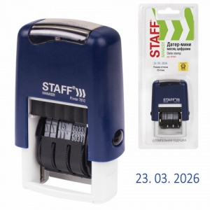 Датер автоматический Staff Printer 7810 Bank (22х4мм, месяц буквами, синий) 1шт. (237433)