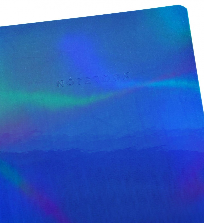 Записная книжка В6 Lorex Holography, 80 листов, линейка, мягкая интегральная обложка, синяя голография